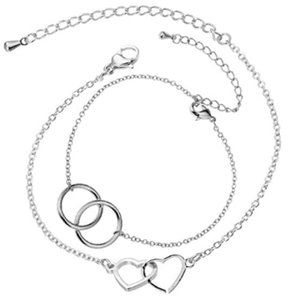Charm Heart Knot and Round Circle Bracelets